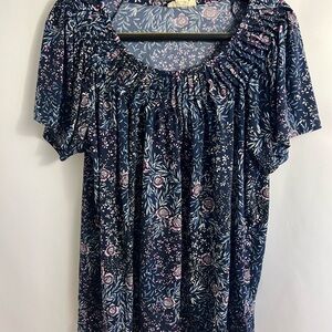 Floral Blue Women's Top
